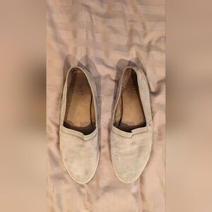 Frye slip ons, tan color, very comfortable, size 8, well used